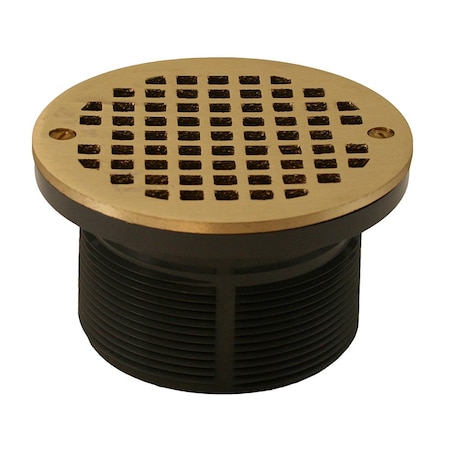 Jones Stephens 3-1/2in. IPS PVC Spud with 5in. Polished Brass Strainer D56212